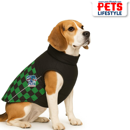 PᴇᴛsLɪғᴇsᴛʏʟᴇ Racing Jacket Dog Winter Coat (Green) – Windproof, Waterproof, Ultra Warm Fleece Lined Pet Jacket