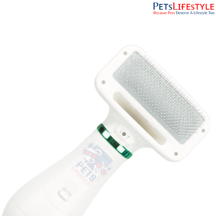TRIXIE Self-Cleaning Warm Air Brush for Dog Grooming – 2-in-1 Dryer & Slicker Brush