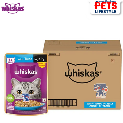 Whiskas Tuna in Jelly Adult Wet Cat Food - 85 gm packs