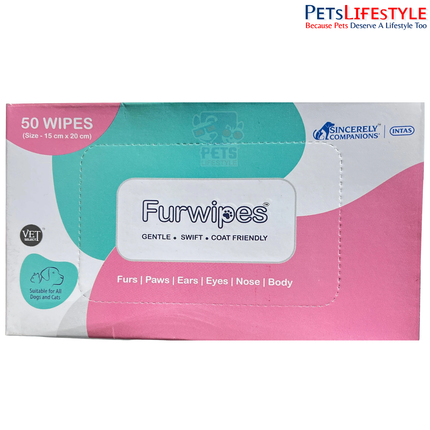 Intas Furwipes Pet Cleansing Wipes (50 wipes)