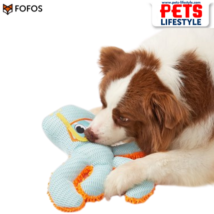 The FOFOS Summer Plush Octopus Dog Toy | Durable Oxford Nylon + Squeaker