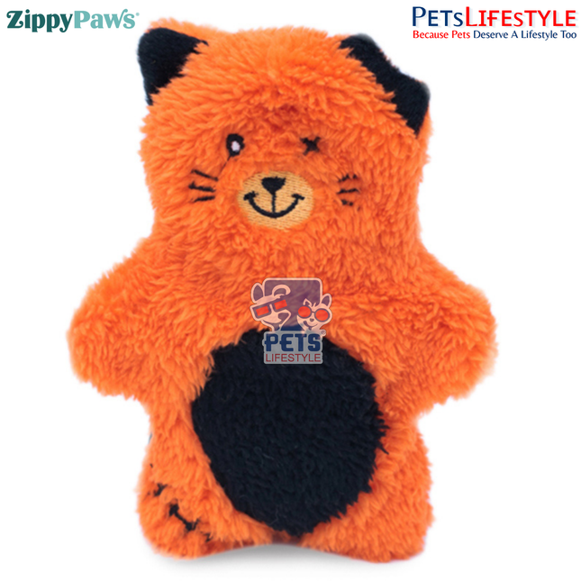 ZippyPaws Halloween Bonez – Zombie Cat  ZippyTuff 2-in-1 Stuffing-Free Chew Dog Toy