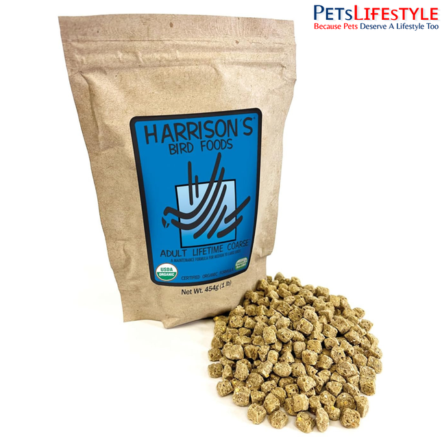 Harrison's Bird Foods Adult Lifetime Coarse Certified Organic Maintenance Formula For Medium To Large Birds