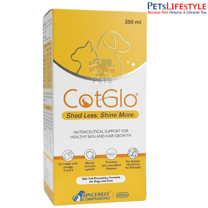 Intas Cotglo – Shed Less, Shine More (Liquid Skin & Coat Supplement for Dogs & Cats)