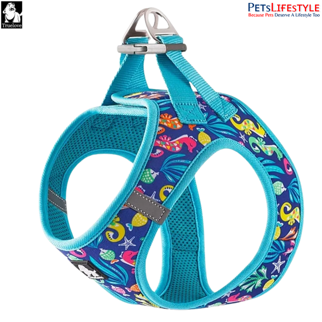 Truelove Easy Fit Quick-Release Pet Harness with Dual D-Rings – Blue Atoll