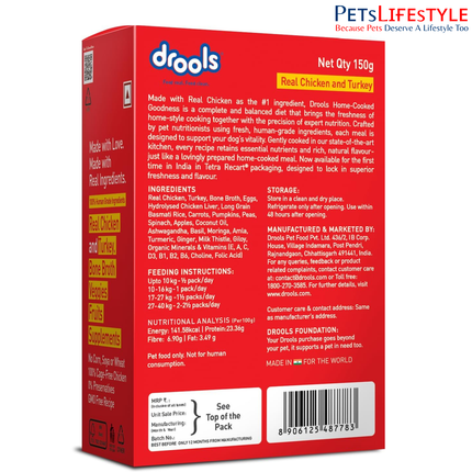 Drools Tetra Pack Real Chicken Turkey Wet Dog Food