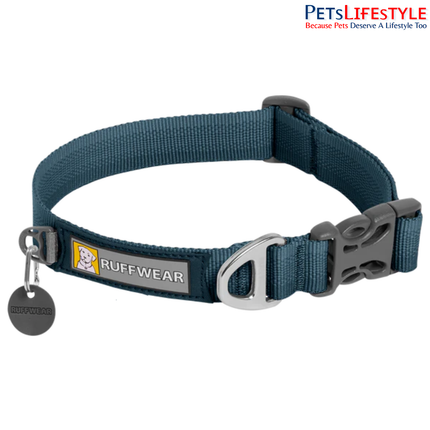 Ruffwear Front Range Dog Collar Blue Moon | Reflective Everyday Dog Collar with Aluminum V-Ring