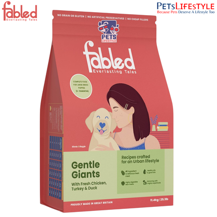 Fabled Eager to Meat Grain-Free Large Breed Puppy Food Fresh Chicken, Turkey & Duck Bone & Joint Support 3–18 Months