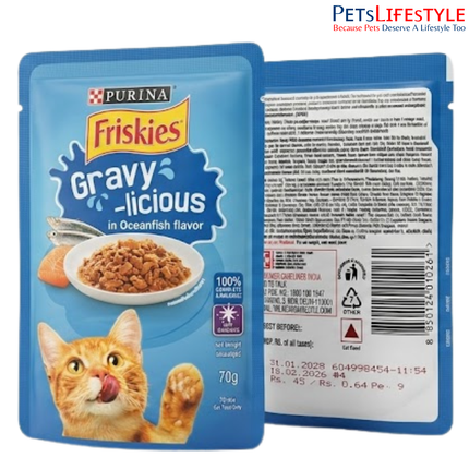 Purina Friskies Gravy-licious Oceanfish Flavor Cat Wet Food 70g