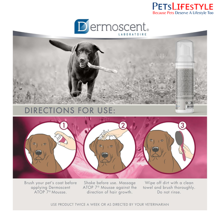 Dermoscent ATOP7 Mousse Rinse-Free Soothing Foam for Dogs & Cats (150 ml)