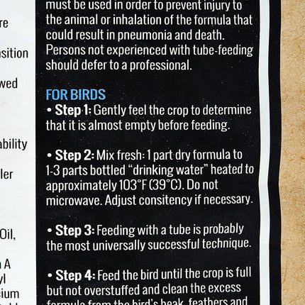 Harrison's Bird Foods A Complete Nutritional Support Recovery Formula For Sick Or Injured Birds