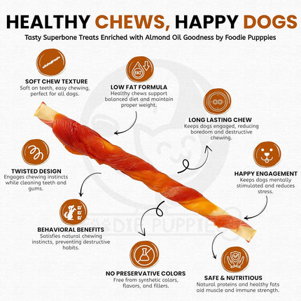 Superbone Salmon Oil Flavour Dog Sticks 420g (27 Sticks) | Premium 3-Layer Non-Rawhide Chicken Chews for Dogs