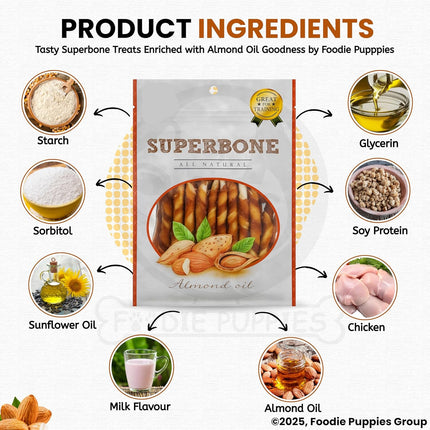 Superbone Salmon Oil Flavour Dog Sticks 420g (27 Sticks) | Premium 3-Layer Non-Rawhide Chicken Chews for Dogs