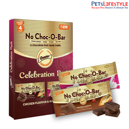 Gnawlers Celebrations Premium Selections No Choco-O-Bar That Never Melts for Dogs Gift Pack, 320g (4 x 80g)