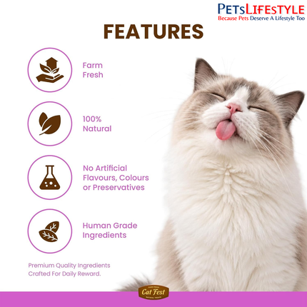 Catfest Bologna Sausages with Tender Crab – High-Protein Crab & Chicken Cat Treats, Gluten-Free, 60 g