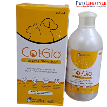 Intas Cotglo – Shed Less, Shine More (Liquid Skin & Coat Supplement for Dogs & Cats)
