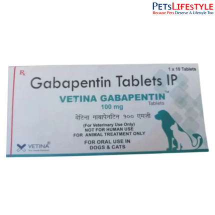 Vetina Gabapentin Tablets 100 mg for Dogs and Cats 10 Tablets