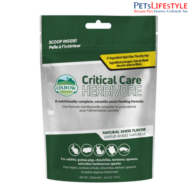 Oxbow Critical Care Herbivore Anise Recovery Nutrition for Rabbits, Guinea Pigs & Small Herbivores 141 g