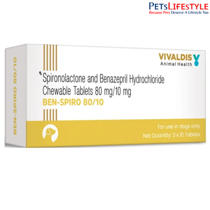 Vivaldis Ben Spiro 80/10 mg Chewable Tablets for Dogs – Spironolactone & Benazepril Cardiac Medication