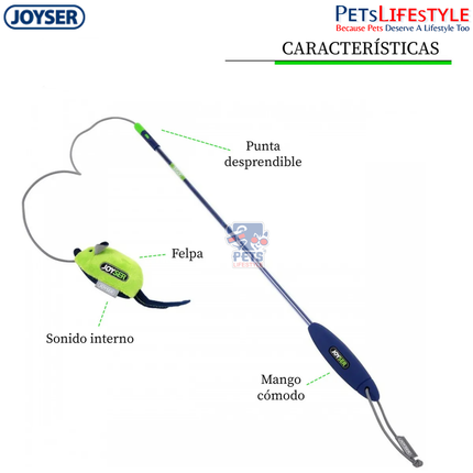 JOYSER Cat Teaser Wand Toy with Sound Chip Mouse – Blue