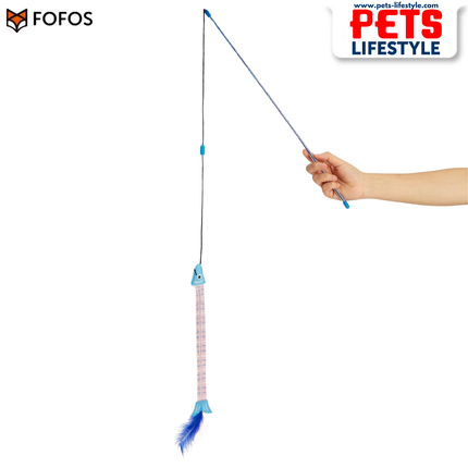 FOFOS Sardine Wand 2 Pack Interactive Cat Toy with Catnip & Replaceable Tops