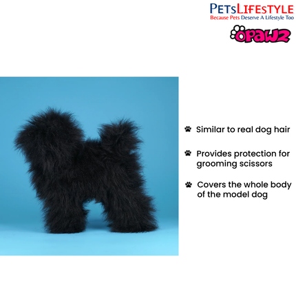 OPAWZ Toy Poodle Whole Body Dog Wig – Black | Professional Grooming Practice Wig