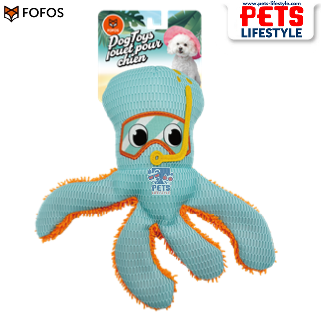 The FOFOS Summer Plush Octopus Dog Toy | Durable Oxford Nylon + Squeaker