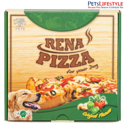 Rena Dog Pizza Treat – Chicken & Cheddar Cheese Pizza Slices for Dogs | Fun Ready-to-Eat Dog Treat | 12 Large Slices