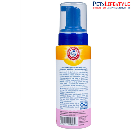 Arm & Hammer Odor Control Dry Bath No Rinse for Dogs Kiwi Blossom 237 ml | Waterless Foaming Dog Shampoo