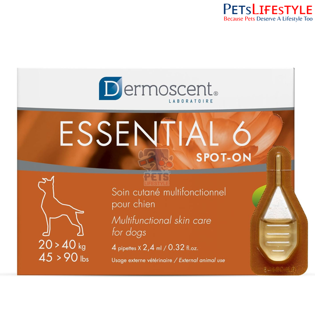 Savavet Dermoscent Essential 6 Spot-On for 20 to 40kg Skin & Coat Care Care for Dogs