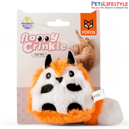 FOFOS Floppy Crinkle Fox Cat Toy – Catnip Plush Toy with Crinkle Sound for Cats & Kittens