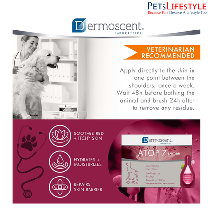Savavet Dermoscent ATOP 7 Spot-On 2.4ml for Dogs (20–40kg) (2.4ml x 4 Pipette) dermatological spot-on treatment