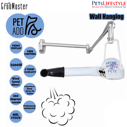 Groo Master VS-2400 Wall Mount Hands-Free Pet Dryer – Professional 2200W Grooming Dryer