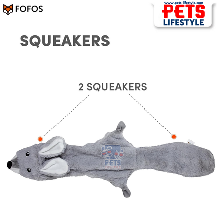 FOFOS Dog Toy Skinneez Rabbit Toy – Stuffing-Free Plush Toy with Dual Squeakers