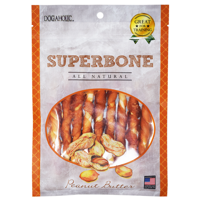 Superbone Peanut Butter Flavour Chicken Sticks Dog Treat-170g