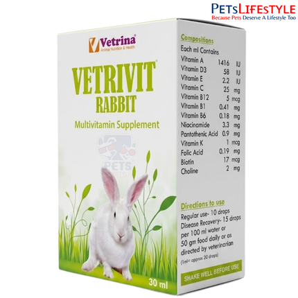 Vetrina Vetrivit Rabbit Multivitamin Supplements (30ml)