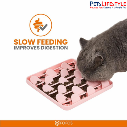 FOFOS Licking Mat Pink – Food-Grade Silicone Slow Feeder & Enrichment Mat for Dogs and Cats