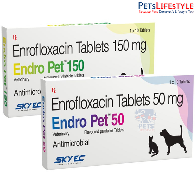 Sky EC Endro Pet Tablets | Enrofloxacin Tablets for Dogs & Cats | Broad-Spectrum Veterinary Antibiotic