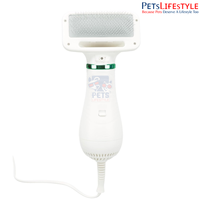 TRIXIE Self-Cleaning Warm Air Brush for Dog Grooming – 2-in-1 Dryer & Slicker Brush