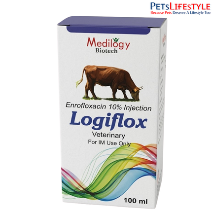 Logiflox Injection | Enrofloxacin 10% Veterinary Injection 100 ml