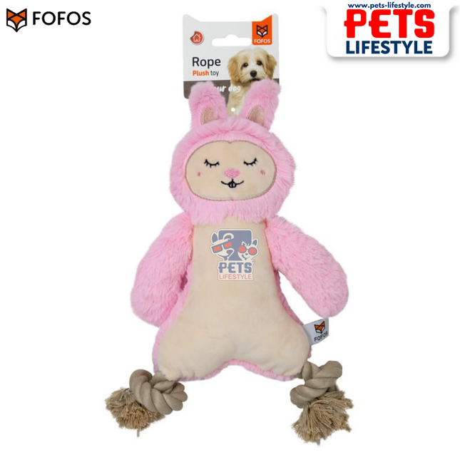 FOFOS Ropeleg Plush Rabbit Toy – Rope Tug + Soft Plush
