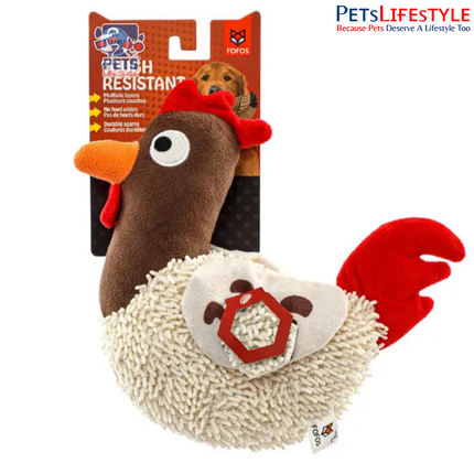 FOFOS Tough Dog Toy Rooster – Animal-Shaped Dog Toy for Playtime & Enrichment