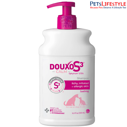 DOUXO S3 CALM Shampoo 500ml – Soothing & Hydrating Shampoo for Dogs with Sensitive, Itchy & Allergy-Prone Skin