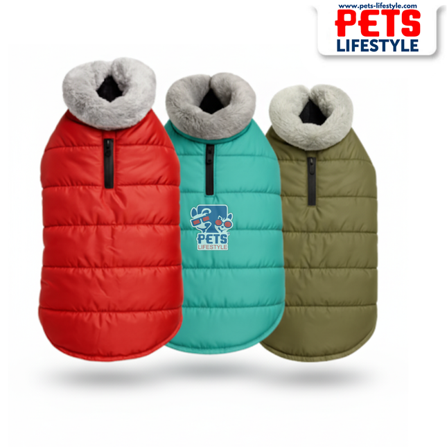 PᴇᴛsLɪғᴇsᴛʏʟᴇ Luxe Fur Jacket for Dogs – Premium Winter Wear (Available in 7 Colors)