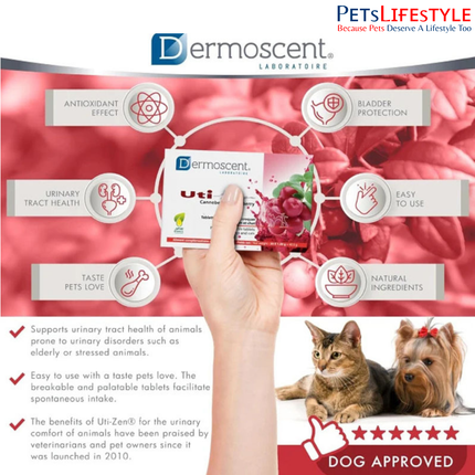 Dermoscent Uti-Zen Urinary Tract Health Supplement for Dogs & Cats (30 Tablets)