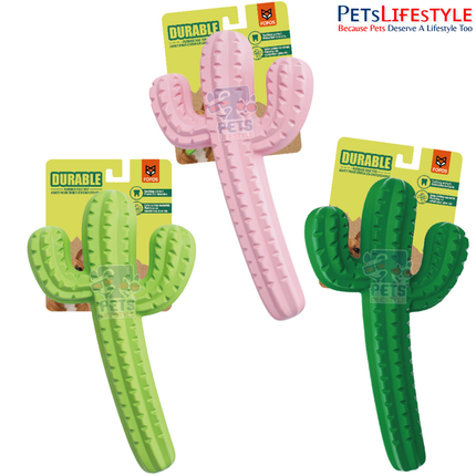 FOFOS Dog Chew Toy Cactus – Textured Rubber Chew Toy for Dogs | Assorted Colours