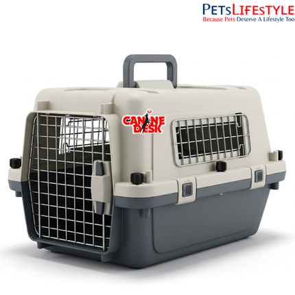 Canine Desk Flight Carrier (19 x 13 x 16 Inches) | IATA Airline Approved Small Dog, Puppy & Kitten Travel Crate