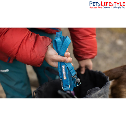 Ruffwear Flagline Dog Leash Blue Dusk | Lightweight Hands-Free Running & Hiking Leash for Dogs