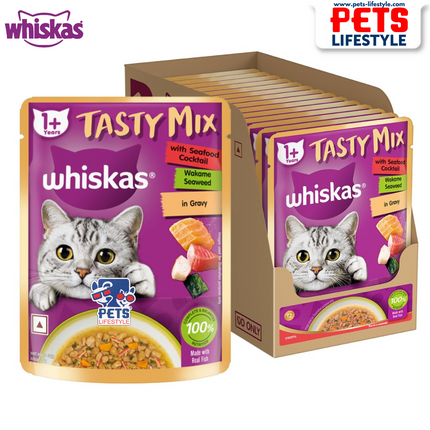 Whiskas Adult (1+ year) Seafood Cocktails Wakem Seaweed Adults Wet Cat Food