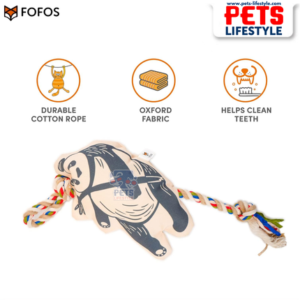 FOFOS Flossy Rope Toy with Panda for dogs.  – Rope Tug Moderate Chewer